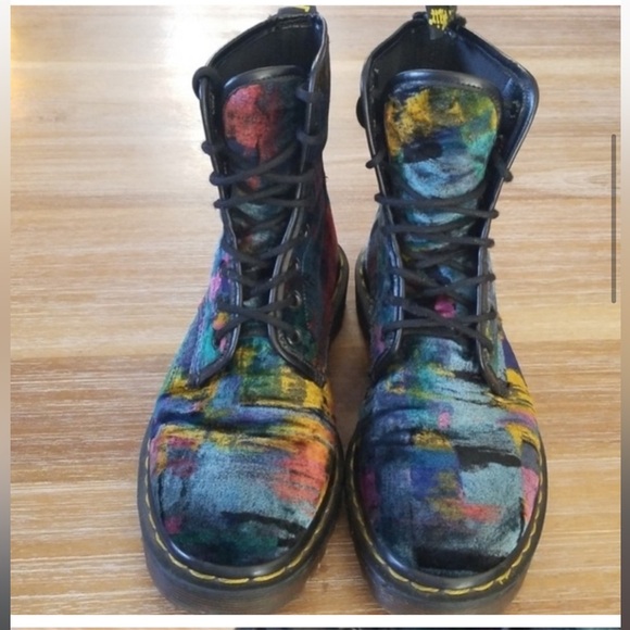 DR MARTENS Velvet Vintage 90s Grunge Boots - Picture 2 of 7